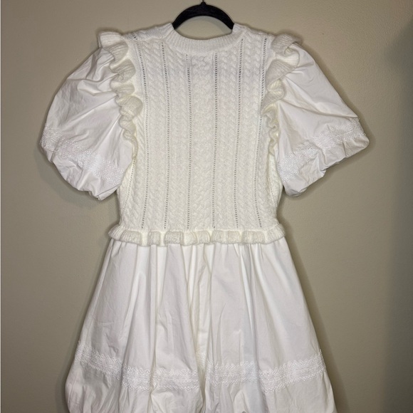 Elegant White Ruffle Sleeve MABLE Mini Dress - Picture 2 of 4